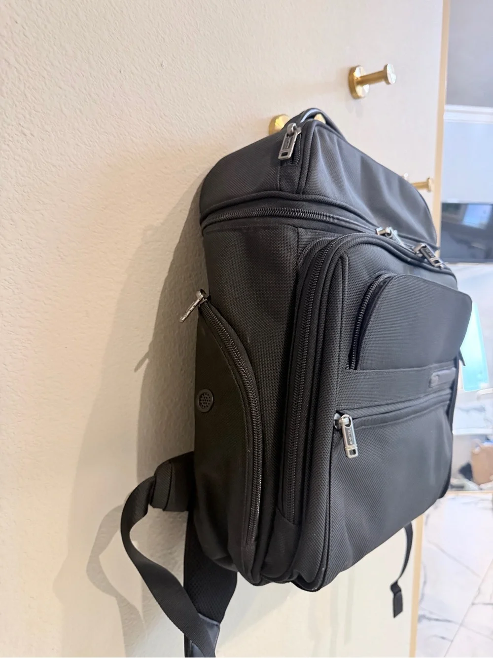 TUMI Alpha Brief Pack Backpack Laptop Tablet Black Nylon Bag 26186D4